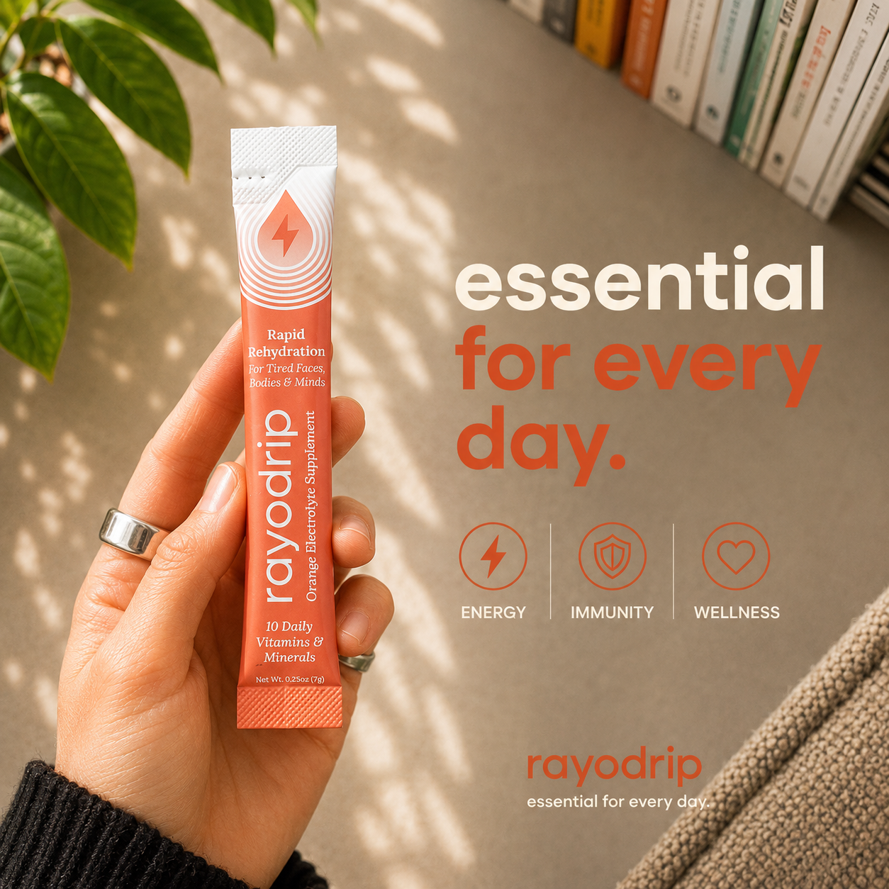 RAYODRIP : ORANGE ELECTROLYTE SACHET BOX