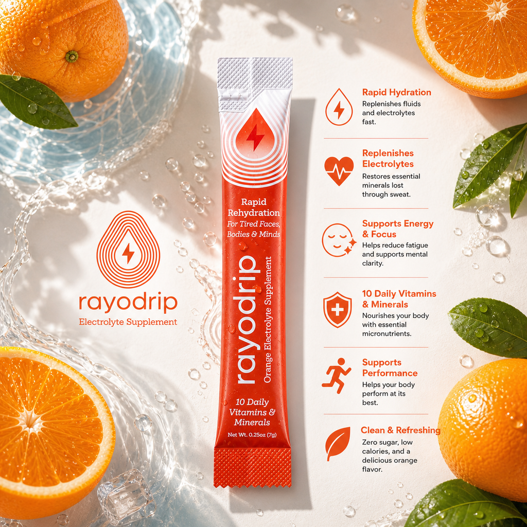 RAYODRIP : ORANGE ELECTROLYTE SACHET BOX