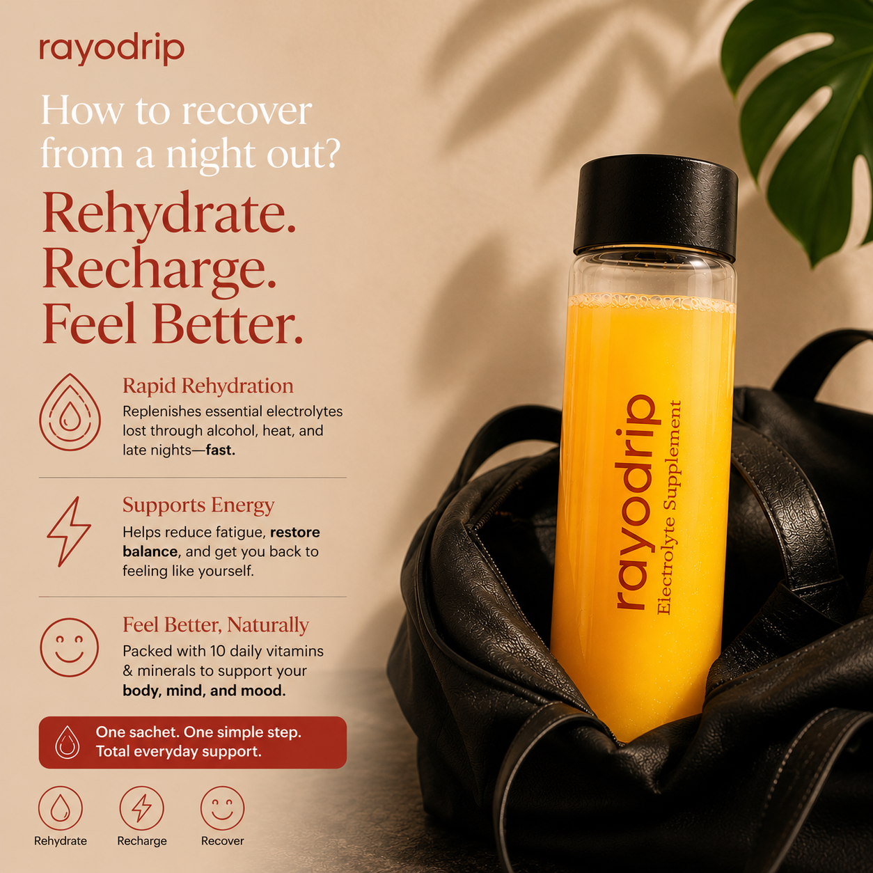 RAYODRIP : ORANGE ELECTROLYTE SACHET BOX