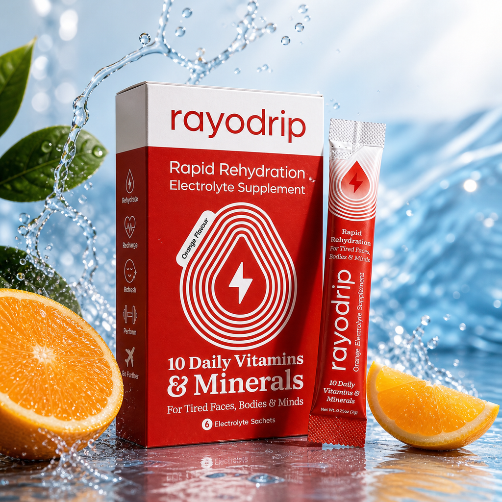 RAYODRIP : ORANGE ELECTROLYTE SACHET BOX